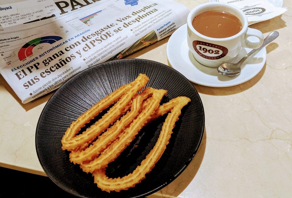 Gluten freen churros and chocolate
