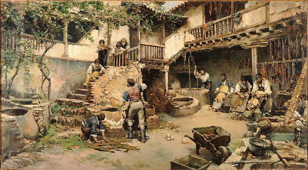 Arredondo_y_Calmache,_Ricardo_-_Tanners_Workshop_-_Tanners_Workshop_of_Ubide_-_Google_Art_Project