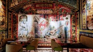 The famous skeleton mural in Los Gabrieles, Madrid's sistine chapel of tile art